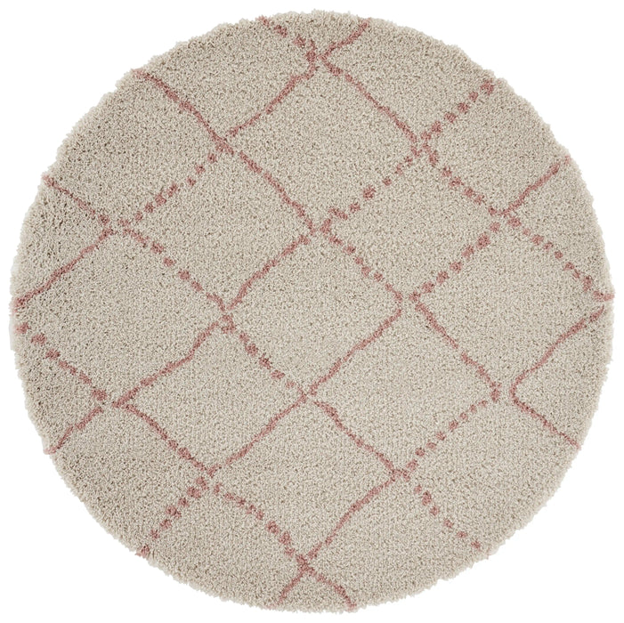 Mint Rugs allure hash cream rose Ivory, Pink Living Room  Rug.
