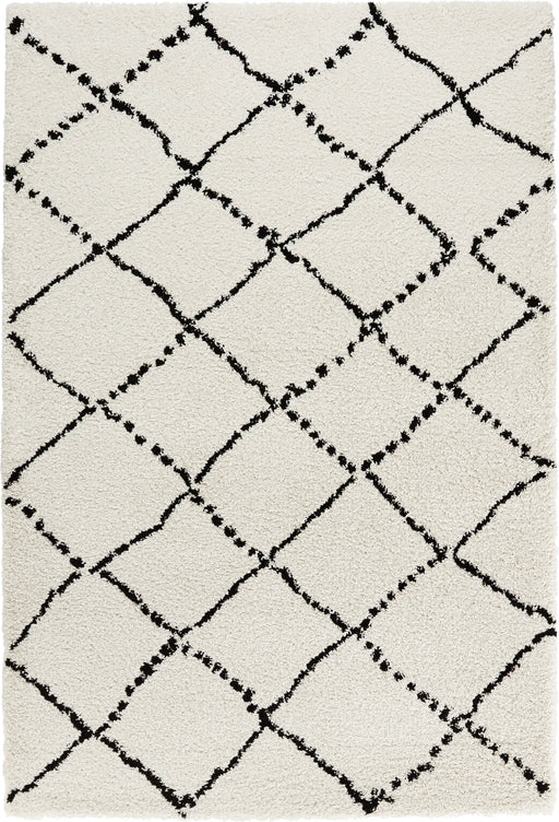 Mint Rugs allure hash cream black Black, Ivory Living Room  Rug.