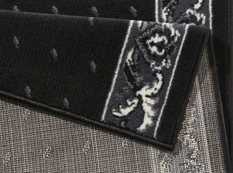 Hanse Home basic floret black Black Living Room Geometric Rug.