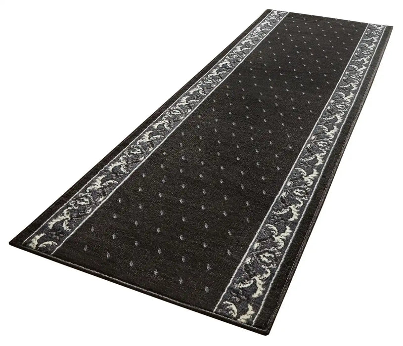 Hanse Home basic floret black Black Living Room Geometric Rug.