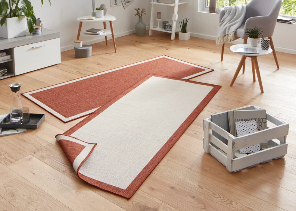 NorthRugs twin 103106 terra cream Orange, Red, Cream Living Room  Rug.