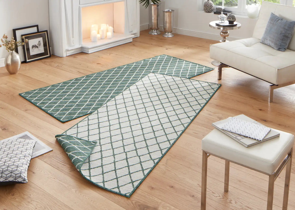 NorthRugs twin 103117 green cream Green, Cream Living Room  Rug.