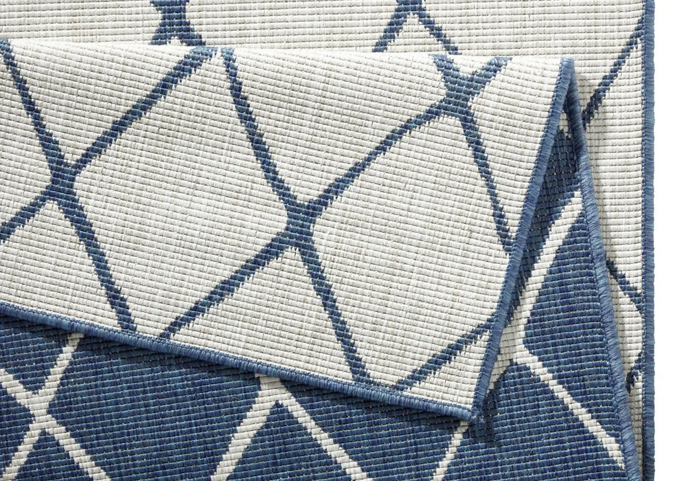 NorthRugs twin 103119 blue cream Blue, Cream Living Room  Rug.