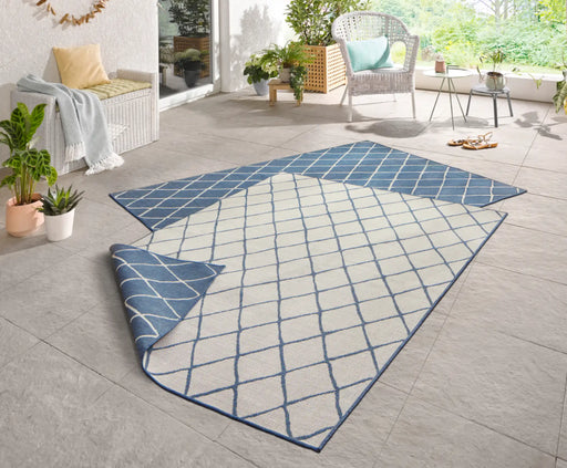 NorthRugs twin 103119 blue cream Blue, Cream Living Room  Rug.