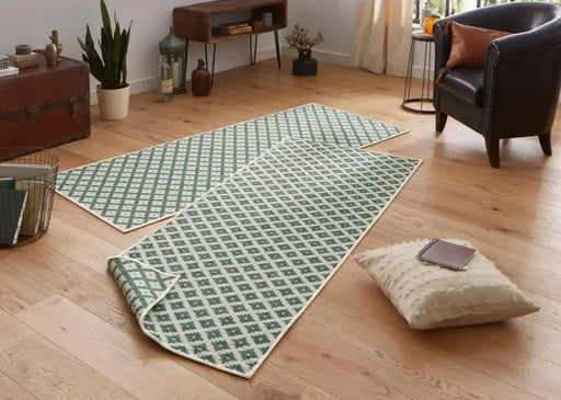 NorthRugs twin 103125 green cream Green, Cream Living Room  Rug.
