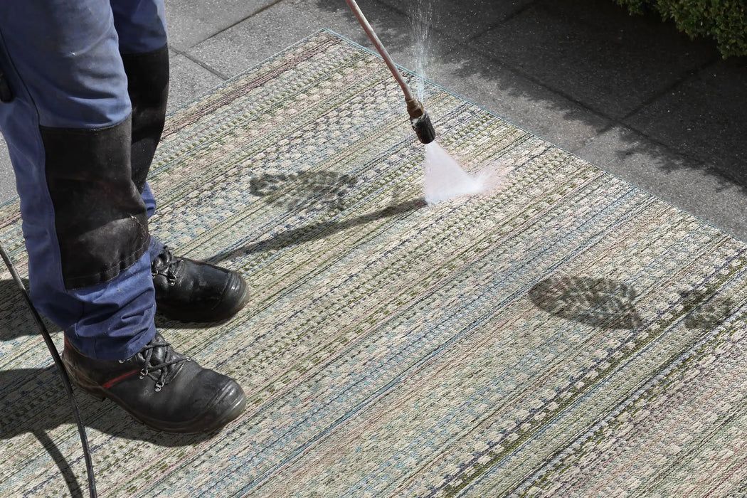 NorthRugs lotus pine pastel Blue, Multicoloured Living Room  Rug.