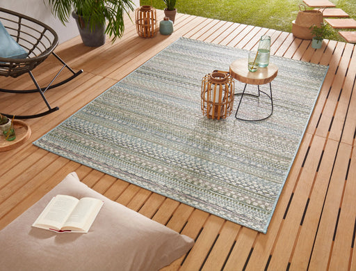 NorthRugs lotus pine pastel Blue, Multicoloured Living Room  Rug.
