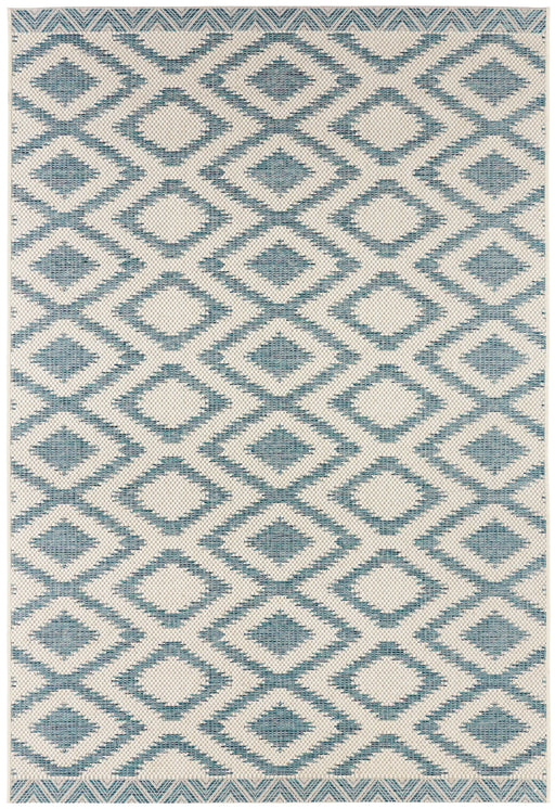 NorthRugs botany isle aqua blue Blue, Ivory Living Room Geometric Rug.