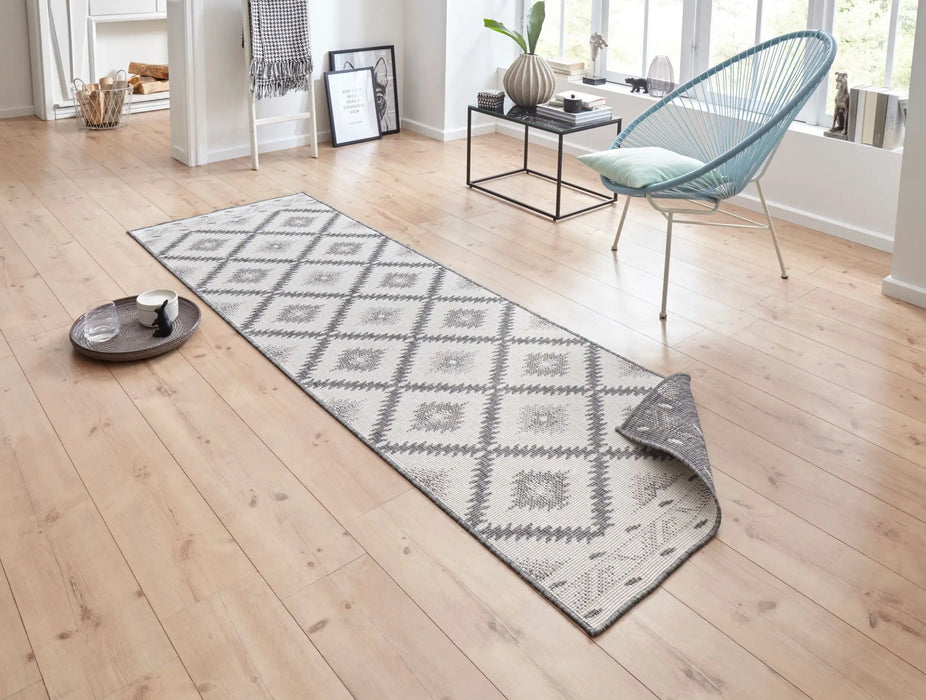 NorthRugs twin supreme malibu grey cream Grey, Cream Living Room Striped Rug.