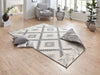 NorthRugs twin supreme malibu grey cream Grey, Cream Living Room Striped Rug.