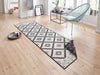 NorthRugs twin supreme malibu black cream Black, Cream Living Room Striped Rug.