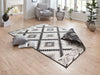 NorthRugs twin supreme malibu black cream Black, Cream Living Room Striped Rug.