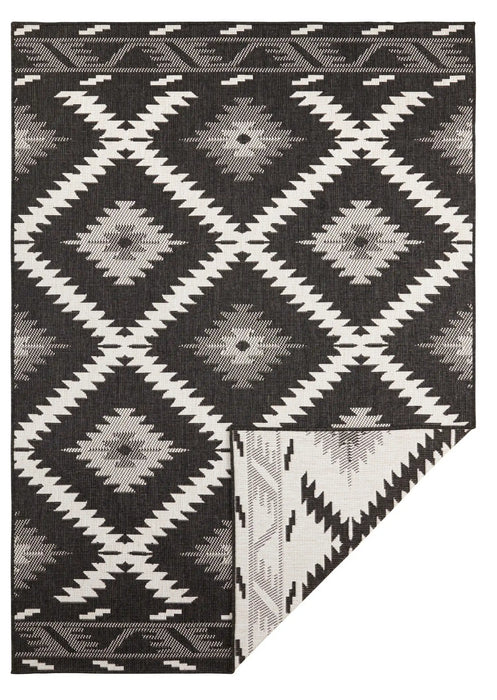 NorthRugs twin supreme malibu black cream Black, Cream Living Room Striped Rug.