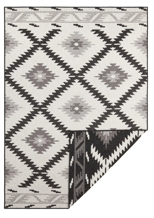 NorthRugs twin supreme malibu black cream Black, Cream Living Room Striped Rug.