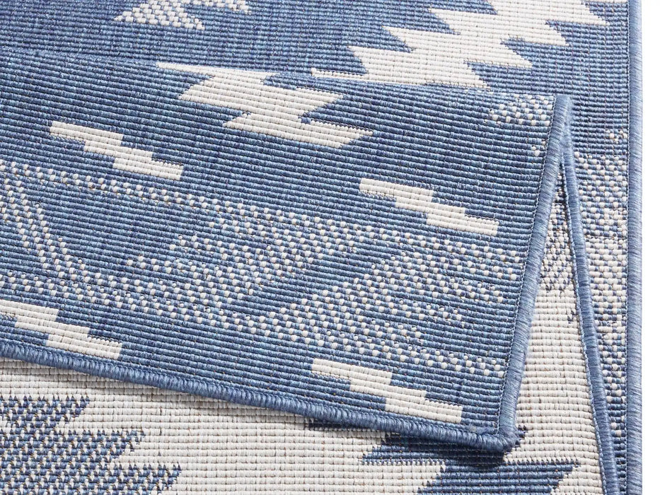 NorthRugs twin supreme malibu blue cream Blue, Cream Living Room Striped Rug.