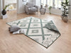 NorthRugs twin supreme malibu green cream Green, Cream Living Room Striped Rug.