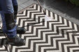 NorthRugs twin supreme palma black cream Black, Cream Living Room Striped Rug.
