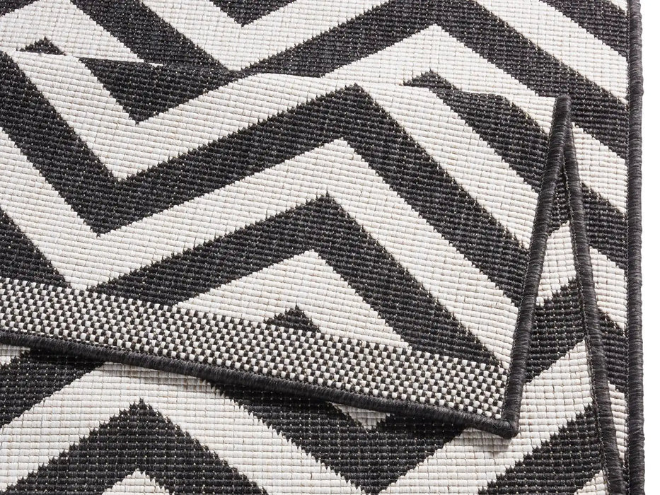 NorthRugs twin supreme palma black cream Black, Cream Living Room Striped Rug.