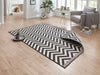 NorthRugs twin supreme palma black cream Black, Cream Living Room Striped Rug.