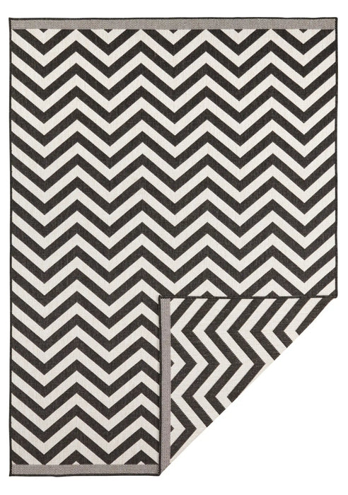 NorthRugs twin supreme palma black cream Black, Cream Living Room Striped Rug.