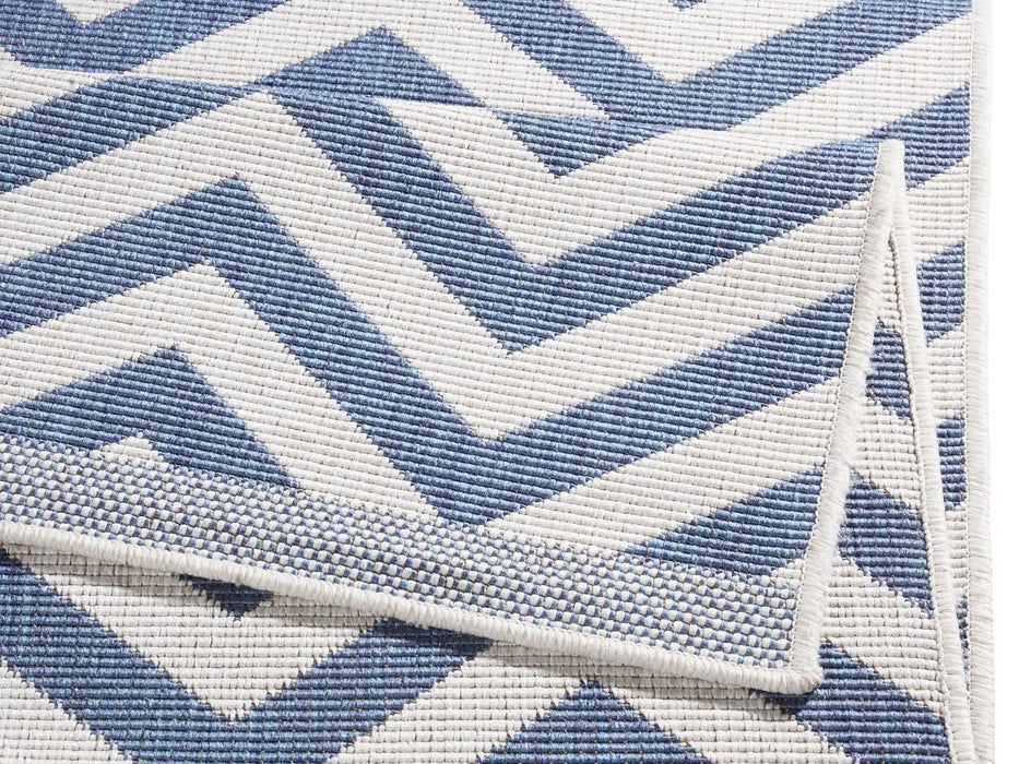 NorthRugs twin supreme palma blue cream Blue, Cream Living Room Striped Rug.