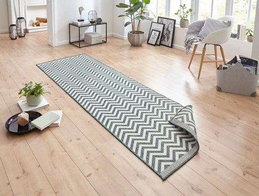 NorthRugs twin supreme palma green cream Green, Cream Living Room Striped Rug.