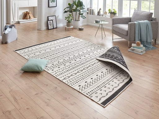 NorthRugs twin supreme kuba black cream Black, Cream Living Room Striped Rug.