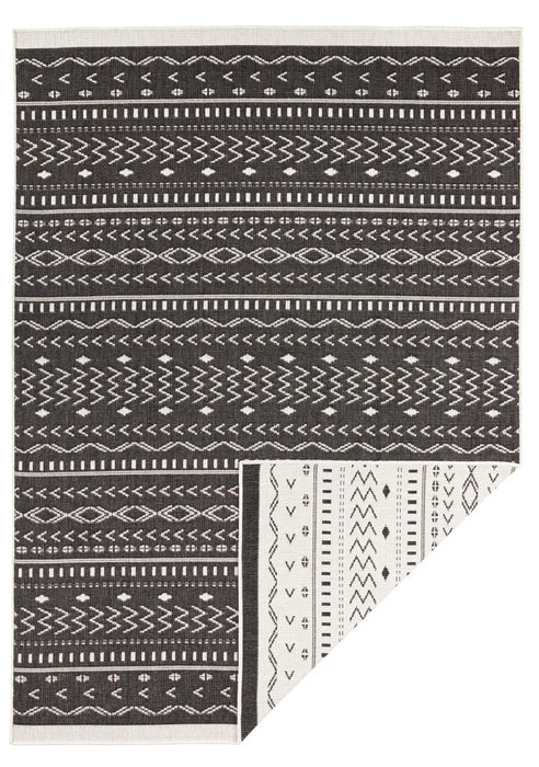 NorthRugs twin supreme kuba black cream Black, Cream Living Room Striped Rug.