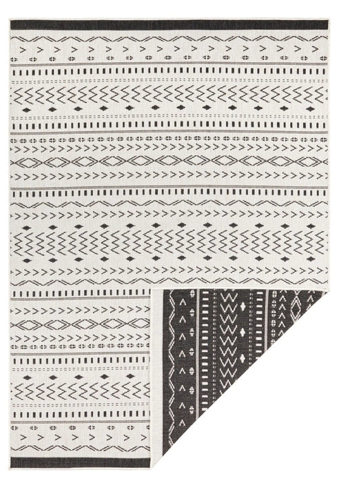NorthRugs twin supreme kuba black cream Black, Cream Living Room Striped Rug.