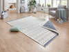 NorthRugs twin supreme kuba blue cream Blue, Cream Living Room Striped Rug.