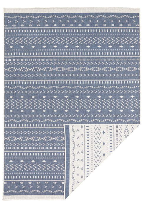 NorthRugs twin supreme kuba blue cream Blue, Cream Living Room Striped Rug.