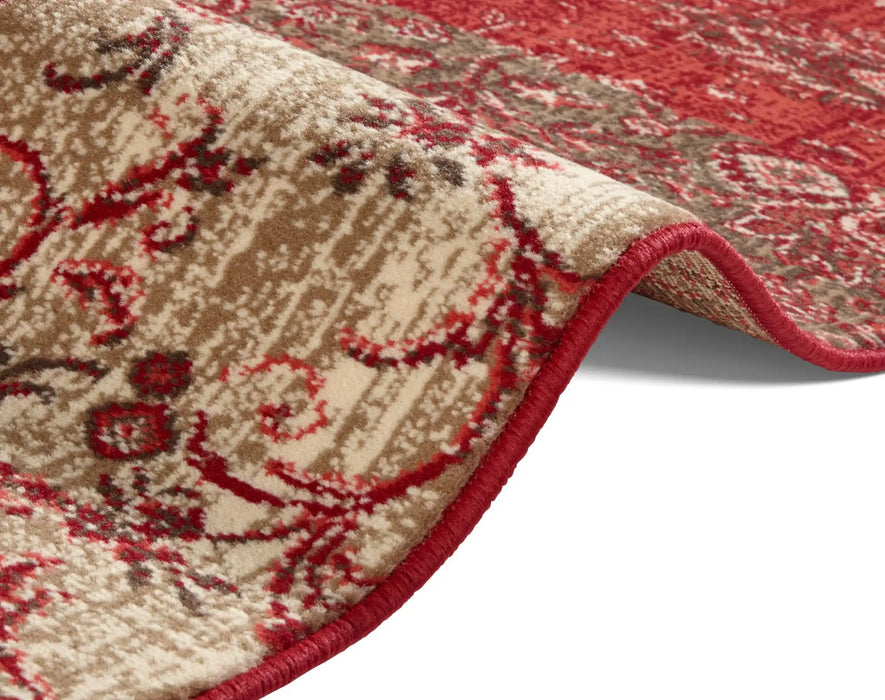 Hanse Home celebration 103464 red brown Brown, Red Living Room Geometric Rug.