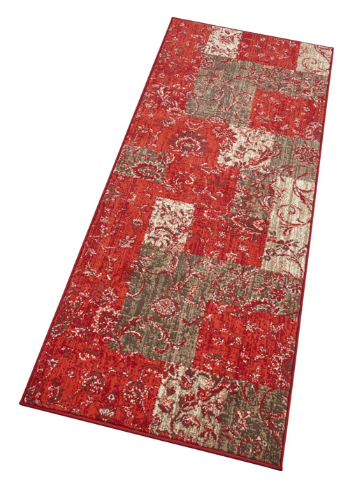 Hanse Home celebration 103464 red brown Brown, Red Living Room Geometric Rug.