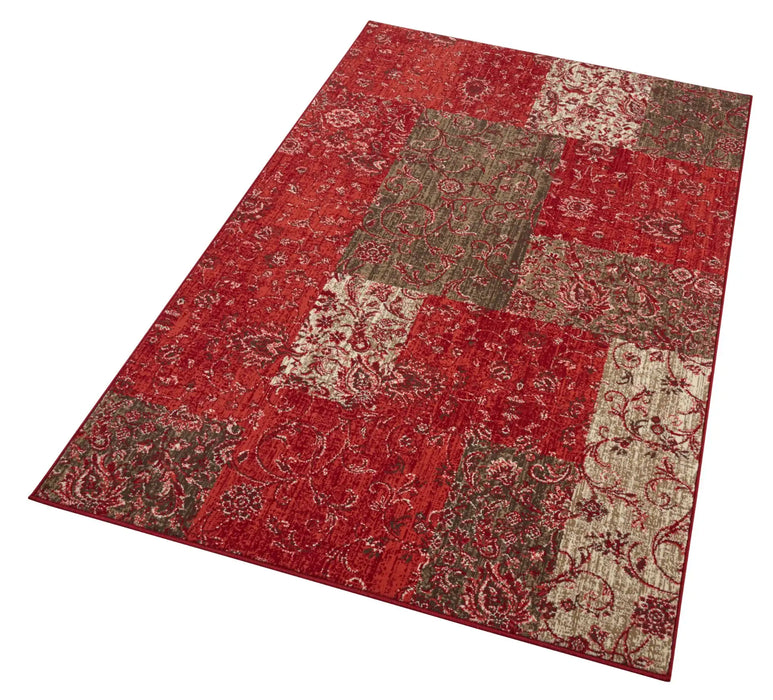 Hanse Home celebration 103464 red brown Brown, Red Living Room Geometric Rug.