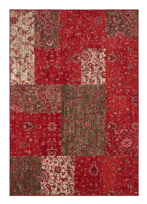 Hanse Home celebration 103464 red brown Brown, Red Living Room Geometric Rug.