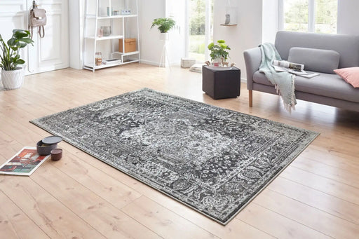 Hanse Home celebration plume blue grey Blue, Grey Living Room Geometric Rug.