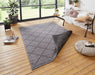NorthRugs twin supreme corsica black anthracite Grey, Black Living Room Striped Rug.