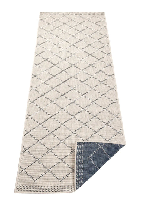 NorthRugs twin supreme corsica blue cream Blue, Cream Living Room Striped Rug.