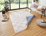 NorthRugs twin supreme corsica blue cream Blue, Cream Living Room Striped Rug.