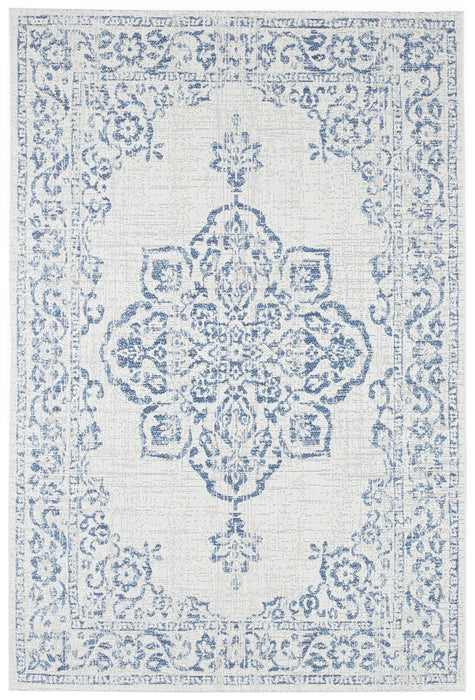 NorthRugs beach tilos cream blue Blue, Ivory Living Room  Rug.