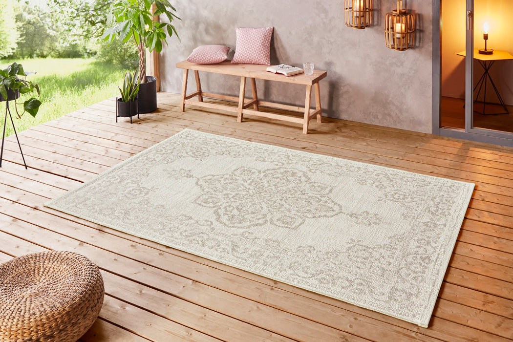 NorthRugs beach tilos cream beige Beige, Ivory Living Room  Rug.