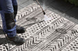 NorthRugs twin supreme biri black cream Black, Cream Living Room Striped Rug.