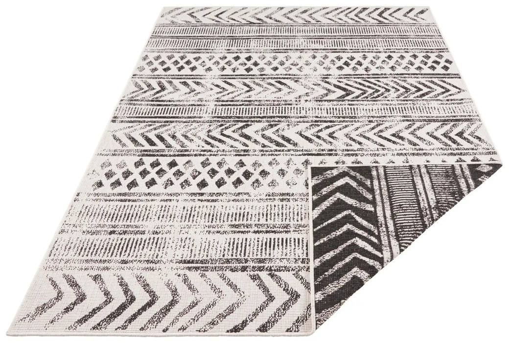 NorthRugs twin supreme biri black cream Black, Cream Living Room Striped Rug.