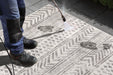 NorthRugs twin supreme biri grey cream Grey, Cream Living Room Striped Rug.