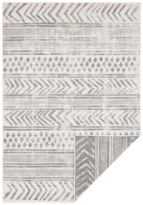NorthRugs twin supreme biri grey cream Grey, Cream Living Room Striped Rug.