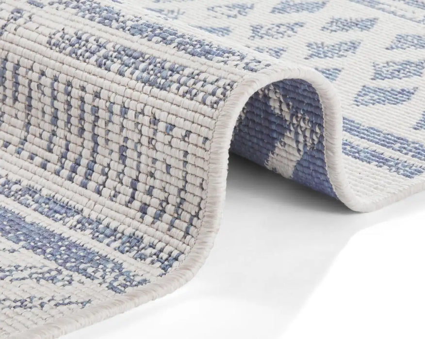 NorthRugs twin supreme biri blue cream Blue, Cream Living Room Striped Rug.