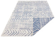 NorthRugs twin supreme biri blue cream Blue, Cream Living Room Striped Rug.