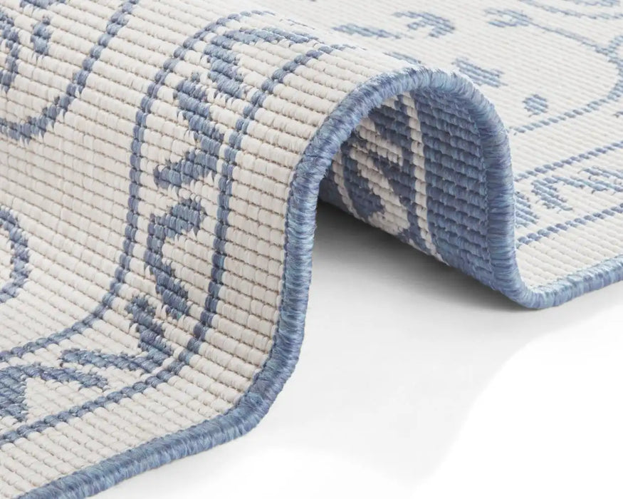 NorthRugs twin supreme leyte blue cream Blue, Cream Living Room Striped Rug.