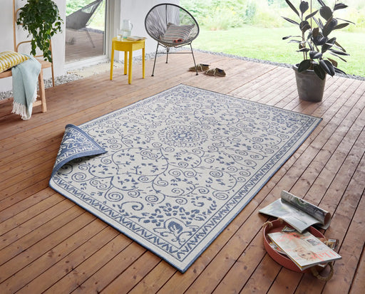 NorthRugs twin supreme leyte blue cream Blue, Cream Living Room Striped Rug.