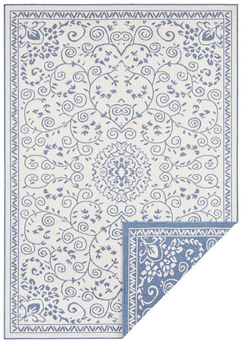 NorthRugs twin supreme leyte blue cream Blue, Cream Living Room Striped Rug.